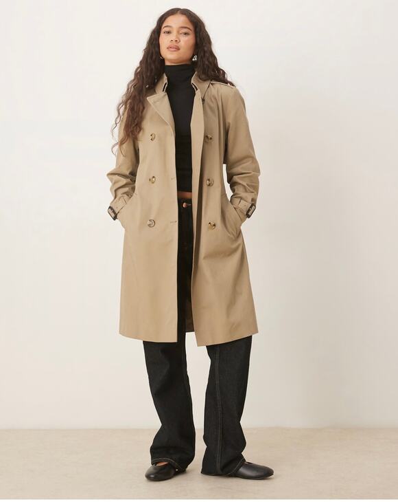Mango Jackets & Blazers - Chic Mango Cotton Mid-Length Trench Coat - Beige, Size S